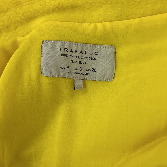 Zara Trafulac Bright Yellow Mohair Style Coat, Small, Oversized - Picture 5 of 7